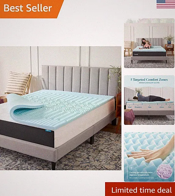 2 Inch Zoned Gel Memory Foam Mattress Topper, Twin