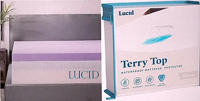 3" Lavender Memory Foam Mattress Topper & Waterproof Protector Set