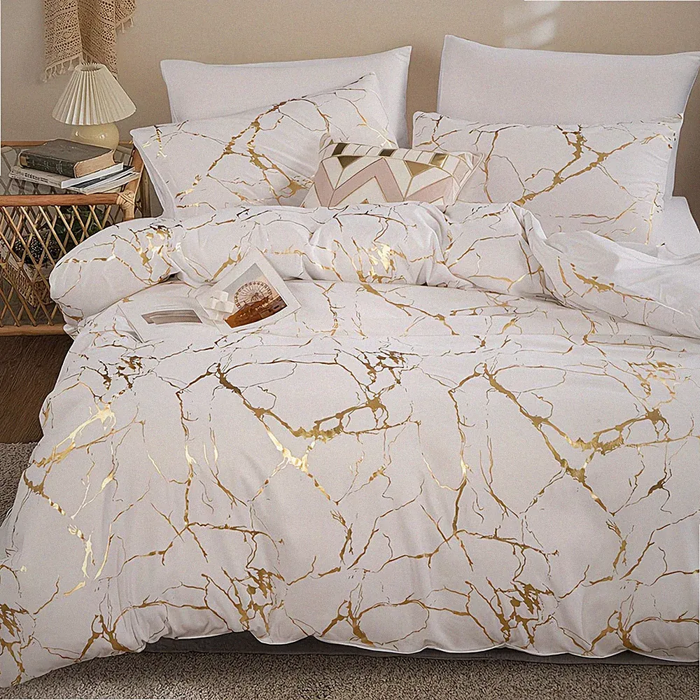 3PCS Ultra Soft Duvet Cover Set Breathable Bedding w/ Pillowcases
