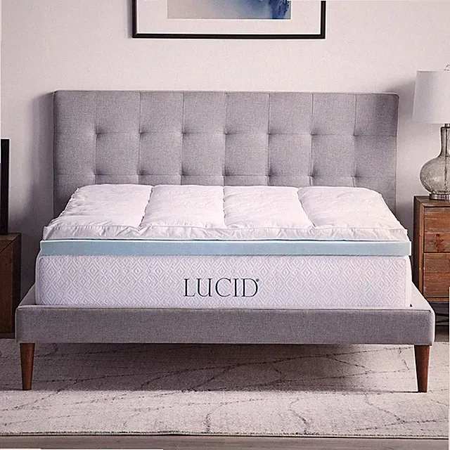 4 Inch Gel Memory Foam Mattress Topper Fitted Down Alternative Layer Ventilated