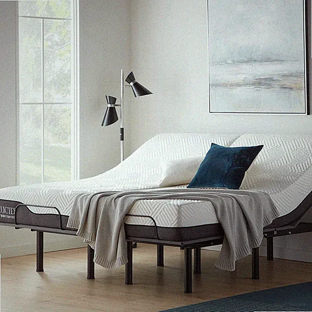 Back Pain Relief Adjustable Bed Frame - Twin XL Incline Base Charcoal