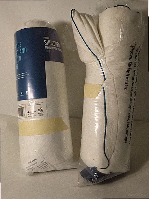 Bamboo Shredded Memory Foam Pillow Zipper Removable Cooling Cover Queen 2 Pack