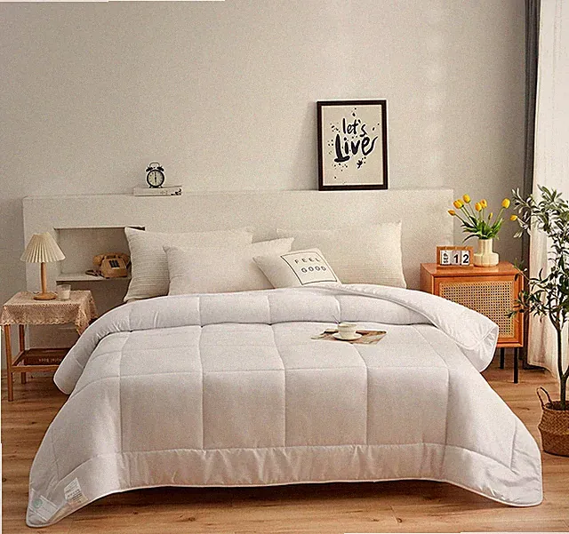 Bed Comforters Duvet Insert Filling Polyester Fabric Microfiber Solid White