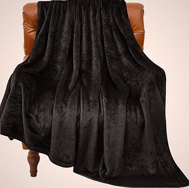 BEDELITE Fleece Blanket Black Throw Blankets for Couch & Bed, Luxury Plush Cozy