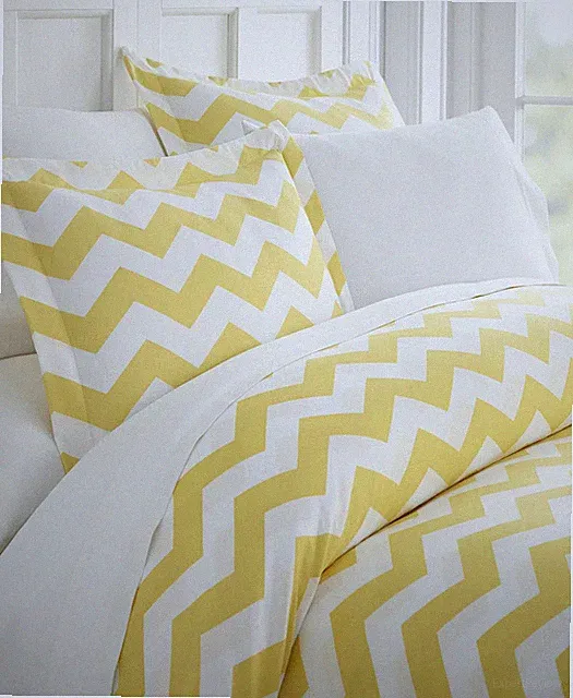 ienjoy Home Lucid Dreams Patterned 3 Piece Duvet Cover Set Yellow Full / Queen