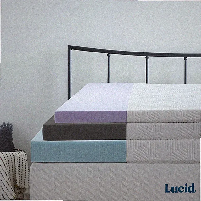 LUCID 2, 3, 4 Inch Cooling Gel Memory Foam Mattress Topper - Full Queen King