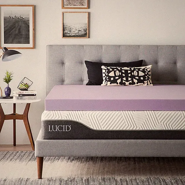 LUCID 2, 3, 4 Inch Lavender Memory Foam Mattress Topper - Twin Full Queen King