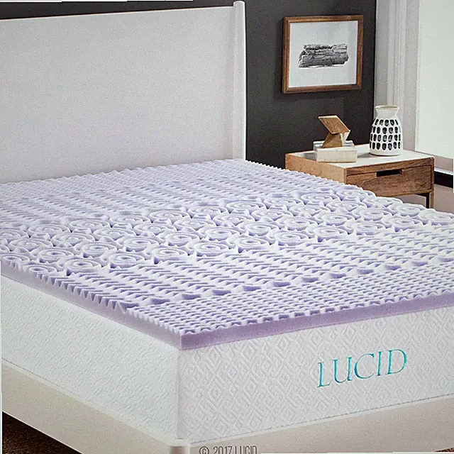 LUCID 2-inch 5 Zone Gel Lavender Scented Memory Foam Mattress Topper Pad - King