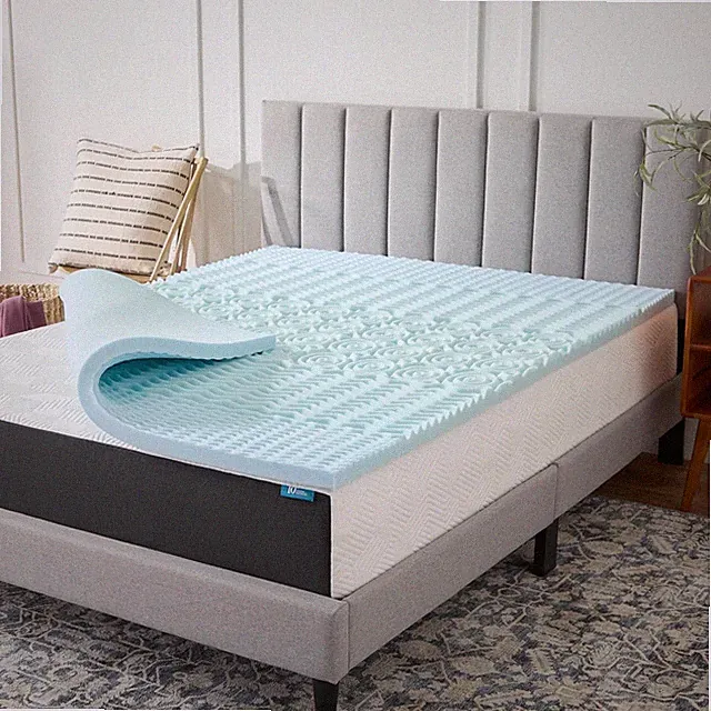 LUCID 2 Inch Gel Memory Foam Mattress Topper King Size 5-Zone Cooling Foam