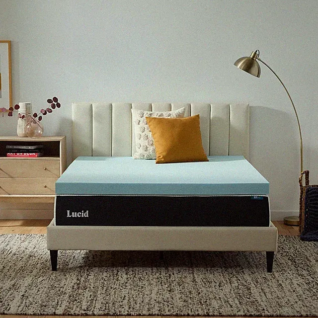 Lucid 3" Gel Memory Foam Mattress Topper King Cooling Plush #R020