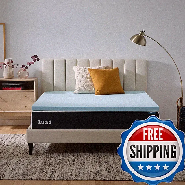 Lucid 3 Inch Memory Foam Mattress Topper Full Xl Size Cooling Gel Bed Topper