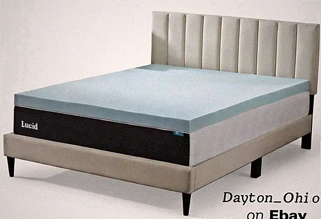 LUCID 4 Inch Cooling Gel Memory Foam Mattress Topper Queen