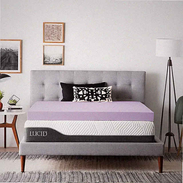 Lucid 4 Inch Lavender Memory Foam Mattress Topper Queen LU40QQ30VT