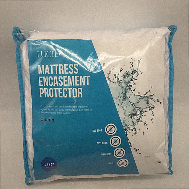 LUCID Encasement Mattress Protector - Completely Surrounds Mattress Queen