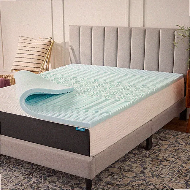 LUCID Gel Infused Memory Foam Mattress Topper – 2 Inch Mattress Topper – 5