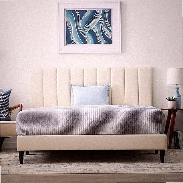 Lucid King Bedframe with Vertical Channeled Headboard — Easy - Scratch & Dent