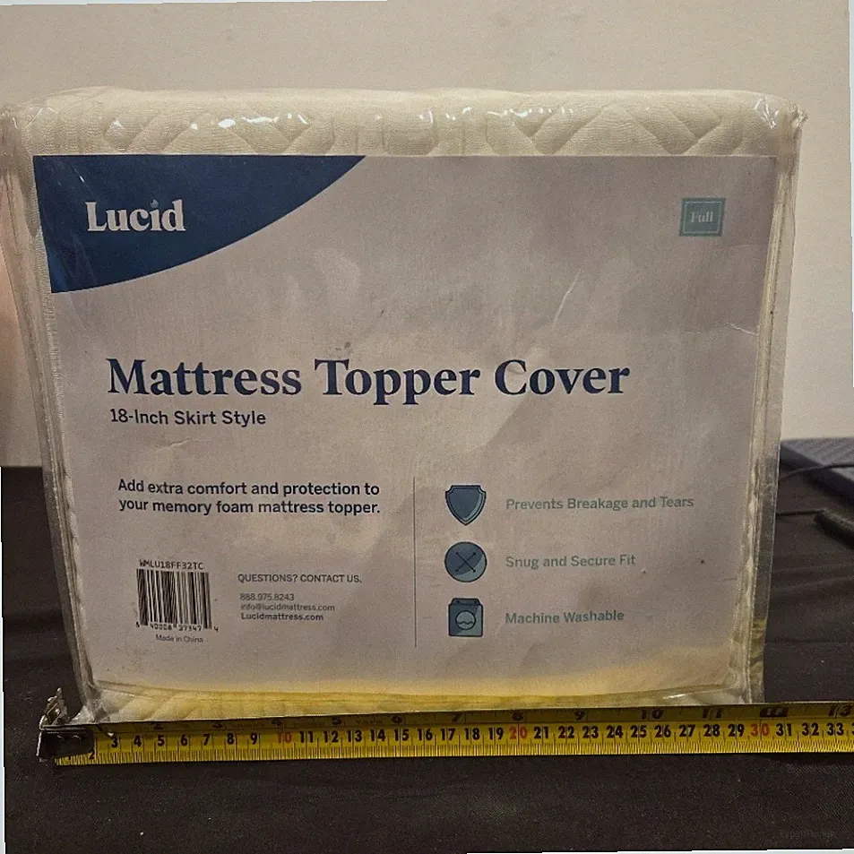 LUCID Mattress Topper Cover Full Size 18” Deep Pocket Skirt Style New in package