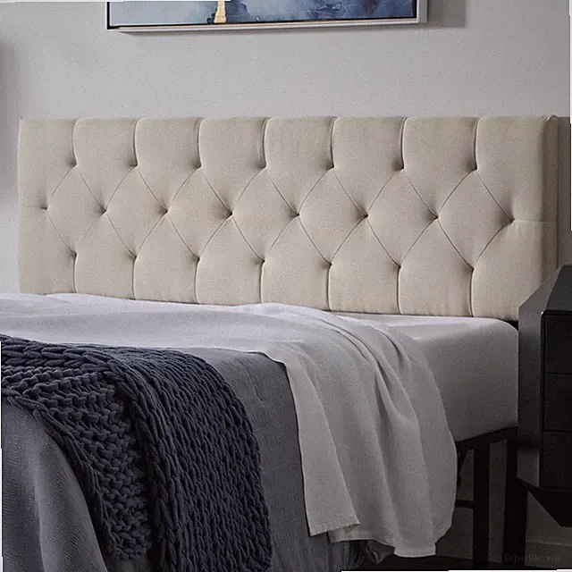 Lucid Mid-Rise Upholstered Headboard Lucy Q by LUCID Home - Queen - Pearl