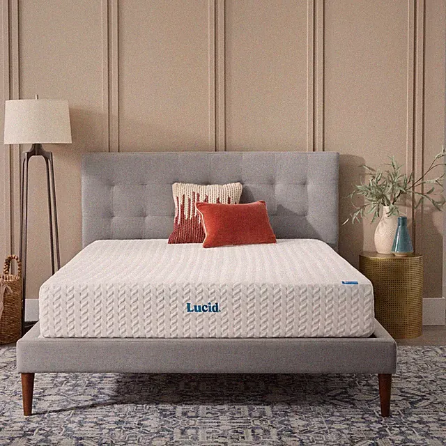 Lucid Refresh 10" Dual-Layer Gel Memory Foam Mattress Firm Cooling Bed in a Box