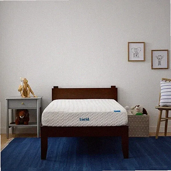 LUCID Twin Extra Long Gel Memory Foam And Foldable Twin XL Bed Frame