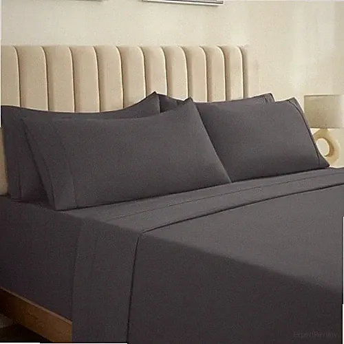 LuxClub 7 PC Sheet Set Bed Sheets Deep Pockets 18" Eco Friendly Silky Grey