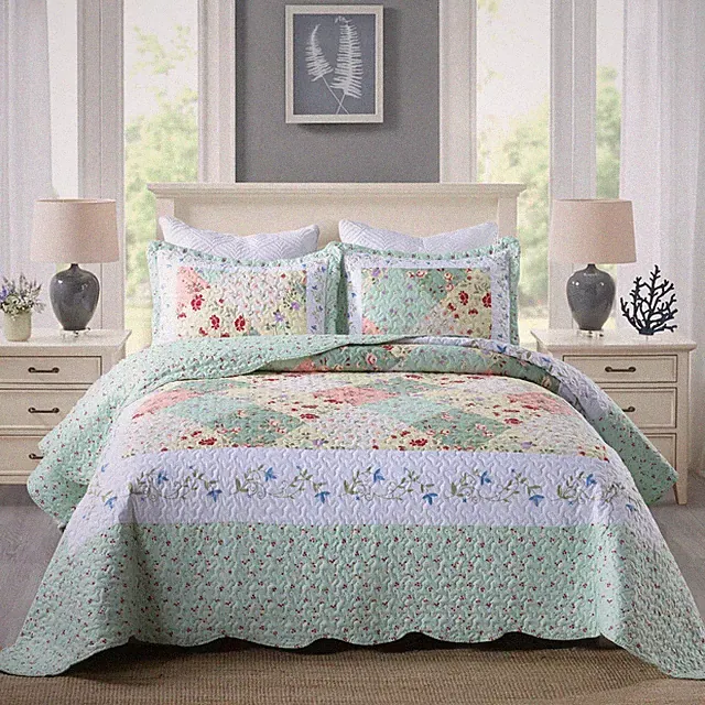 MarCielo 3 Piece Quilt Set Lightweight Bedspread Set By014