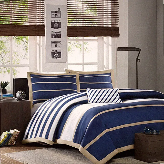Mi Zone Stripe Super Soft Microfiber Duvet Cover Set Twin XL Queen King Size