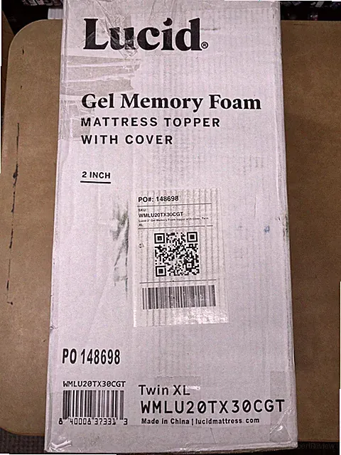 New In Box LUCID 2 Inch Cooling Gel Memory Foam Mattress Topper - XL