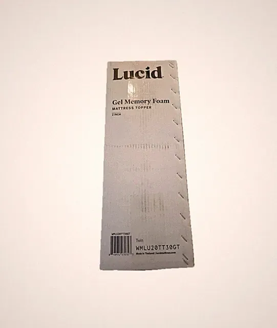 New Lucid 2 Inch Plush Gel Memory Foam Mattress Topper Twin