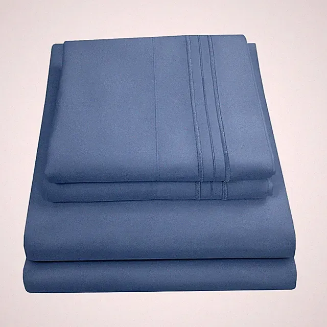 Queen Size Bed Sheets - Breathable Luxury Sheets with Full Elastic & Secure C...