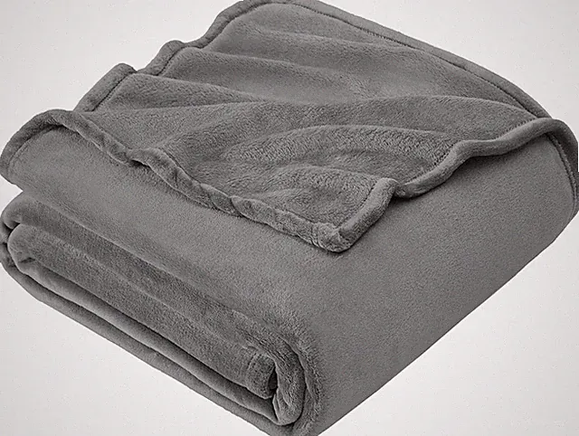 Super Soft Grey Plush Blanket - Machine Washable Full 84x90 Inches for Easy Care