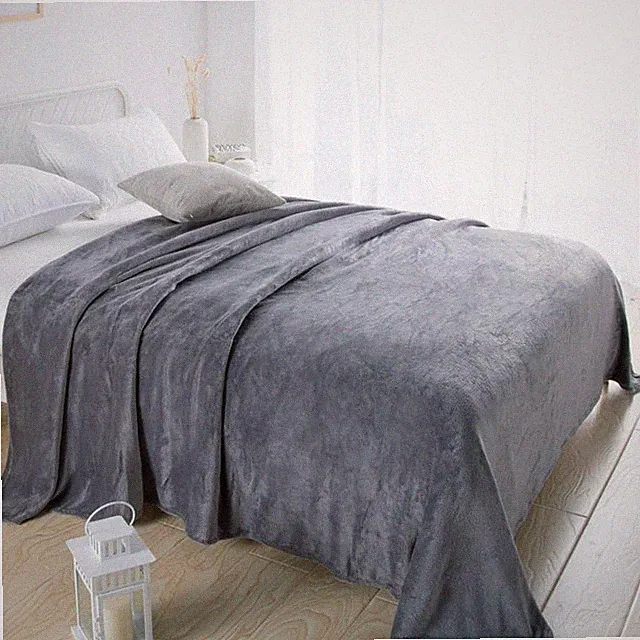 THROW SOLID SOFT BED BLANKET MICRO-PLUSH COMFORT FLEECE SUPER WARM