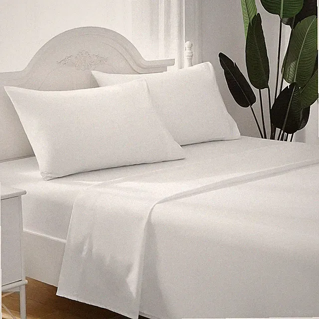 White Bedding Four-Piece Set, Luxurious Ultra-Soft 1800 Series Microfiber