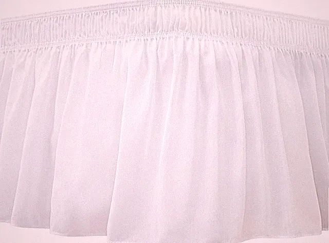 Wrap around Bed Skirts for Full & Full XL Beds Extra Long Drop of 25", White Ad